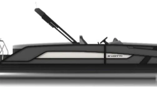 The Image of 2026 Evotti 523QL pontoon boat, sleek design, side view, modern features. - 1