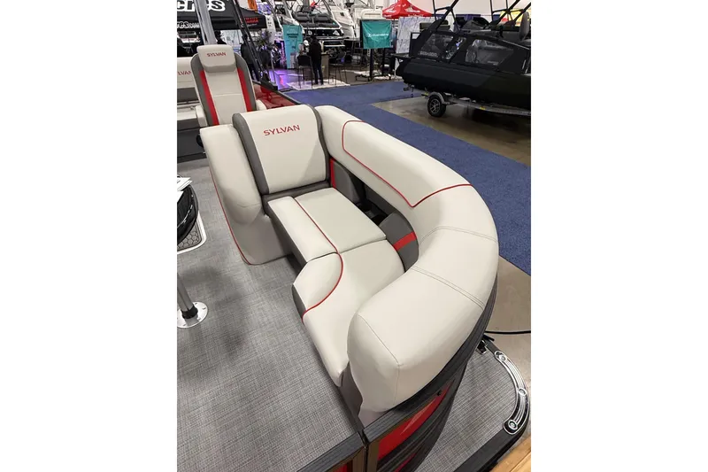 Slide: The Image of Luxurious seating on 2026 Sylvan Mirage X X1 CLZ DH boat, featuring sleek design and comfort. - 3