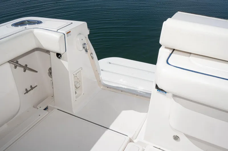 Slide: The Image of 2005 Tiara Yachts 3600 Open, white deck by the water. - 13