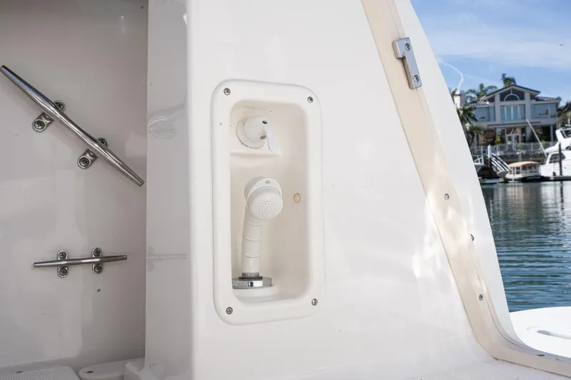 Slide: The Image of Detail view of 2005 Tiara Yachts 3600 Open, harbor background. - 17