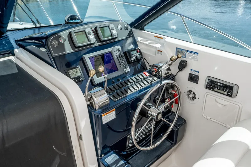 Slide: The Image of 2005 Tiara Yachts 3600 Open helm with navigation systems. - 26