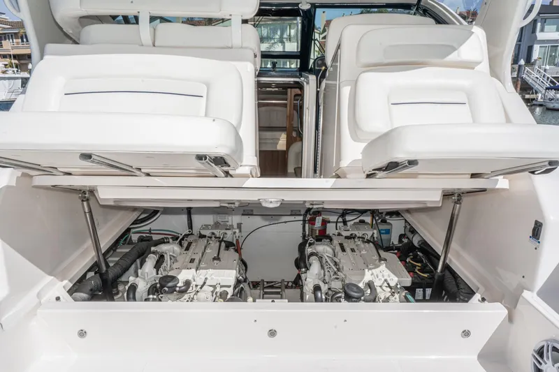 Slide: The Image of Engine compartment of 2005 Tiara Yachts 3600 Open with dual engines. - 33