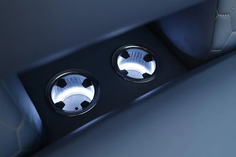 Slide: The Image of Illuminated cup holders in 2025 Sylvan M5 CLZ DC interior. - 25