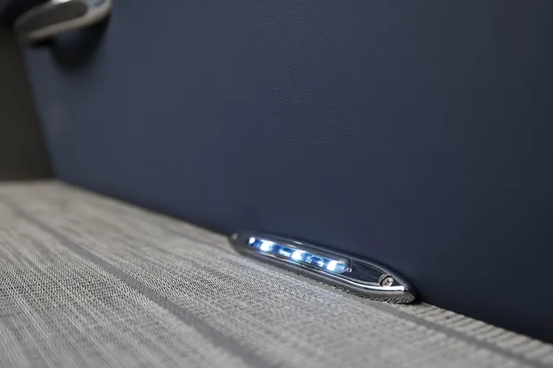 Slide: The Image of LED accent lighting in 2025 Sylvan M5 CLZ DC boat interior. - 26