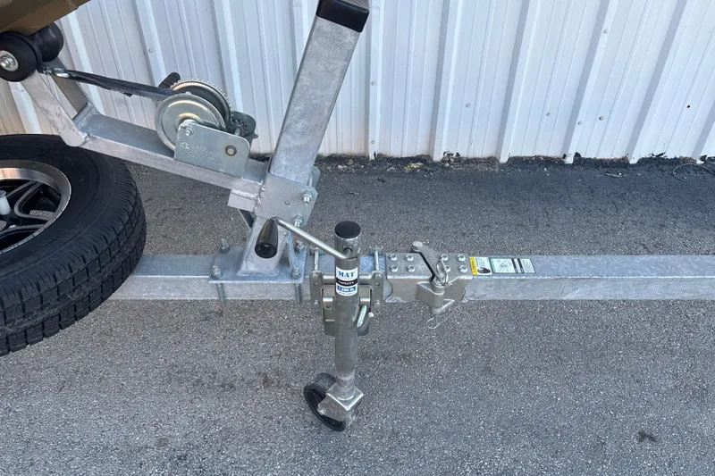 Slide: The Image of Trailer hitch and winch of 2025 G3 Gator Tough 1652 VBW on asphalt. - 12