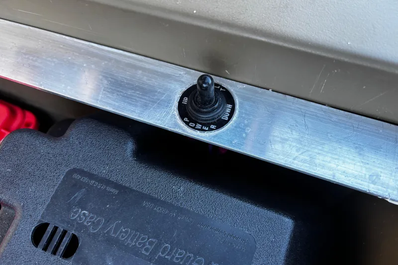 Slide: The Image of Toggle switch and battery case in 2025 G3 Gator Tough 1652 VBW boat. - 35