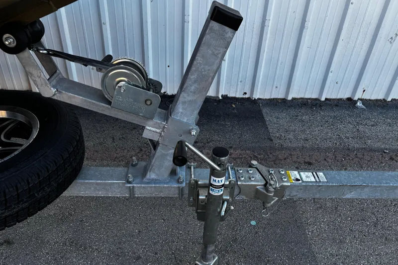Slide: The Image of Trailer hitch and winch of 2025 G3 Gator Tough 1652 VBW boat. - 47