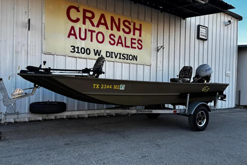Slide: The Image of 2025 G3 Gator Tough 1652 VBW boat on trailer at Cransh Auto Sales. - 51