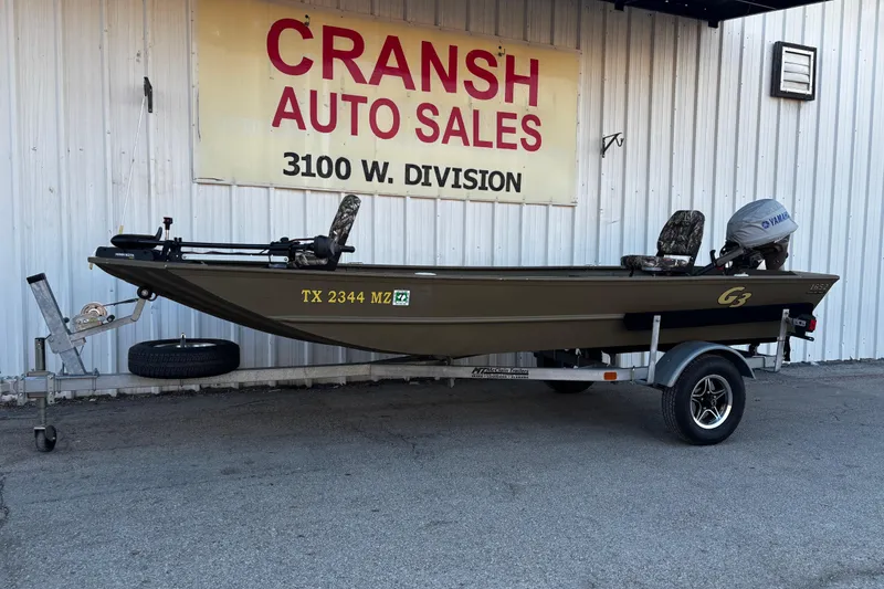 Slide: The Image of 2025 G3 Gator Tough 1652 VBW boat on trailer at Cransh Auto Sales. - 52