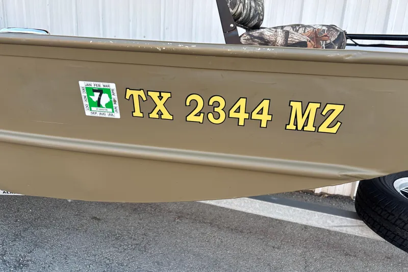 Slide: The Image of 2025 G3 Gator Tough 1652 VBW boat with Texas registration TX 2344 MZ. - 9