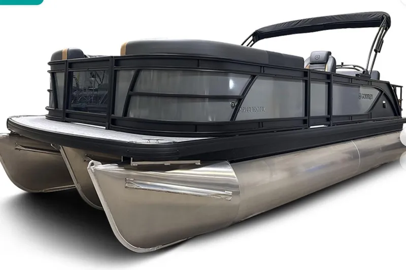 Slide: The Image of 2026 Godfrey Sweetwater 22' Tritoon boat with sleek design and modern features. - 31