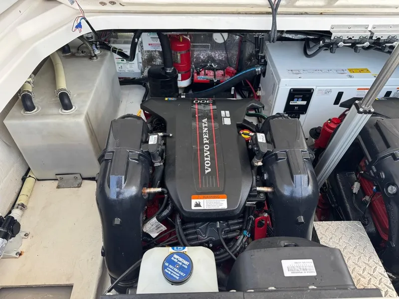 Slide: The Image of Engine compartment of a 2016 Regal 35 Sport Coupe with Volvo Penta engine. - 14