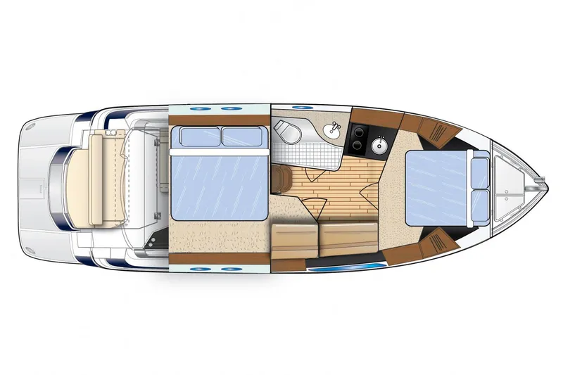 Slide: The Image of Manufacturer Provided Image: Top view layout of 2016 Regal 35 Sport Coupe boat interior. - 17