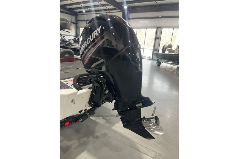 Slide: The Image of 2018 Ranger RT198P boat with Mercury outboard motor in showroom. - 5
