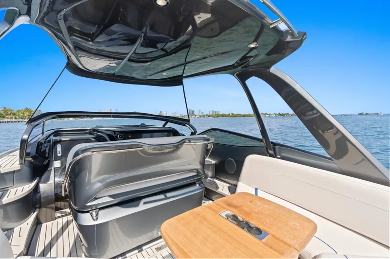 Slide: The Image of Luxury Princess R35 yacht interior, 2020 model, with sleek design and waterfront view. - 15