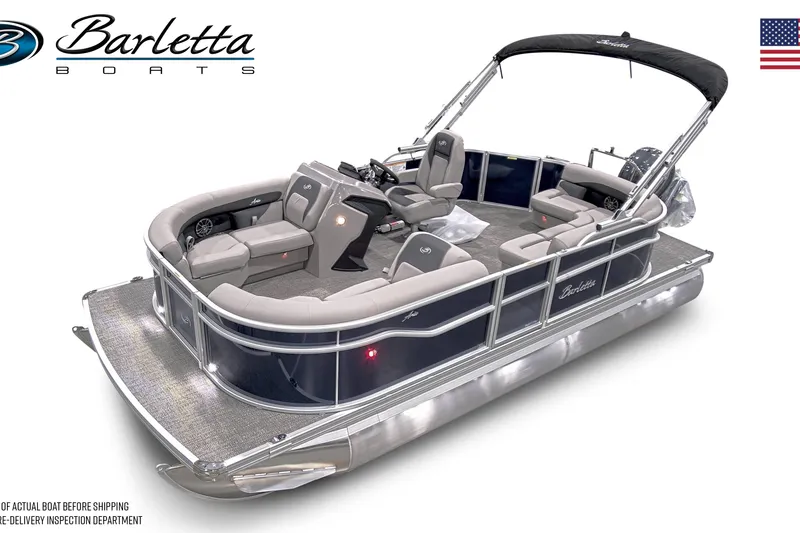 The Image of 2026 Barletta Aria 20L pontoon boat with sleek design and spacious seating. - 0