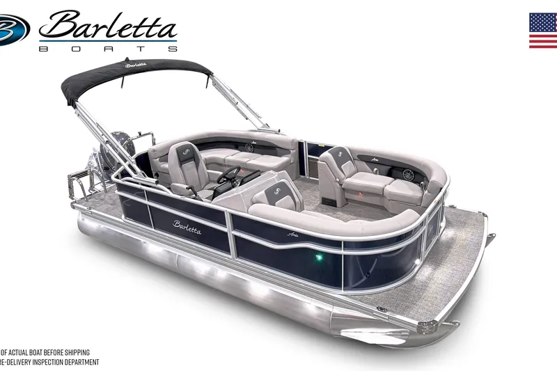 Slide: The Image of 2026 Barletta Aria 20L pontoon boat with sleek design and comfortable seating. - 4