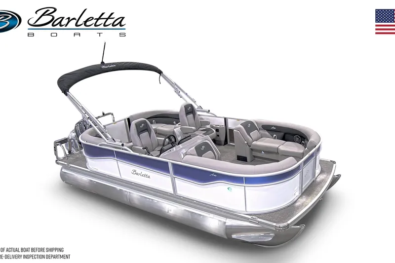 Slide: The Image of 2026 Barletta ARIA 20QC pontoon boat with sleek design and comfortable seating. - 4