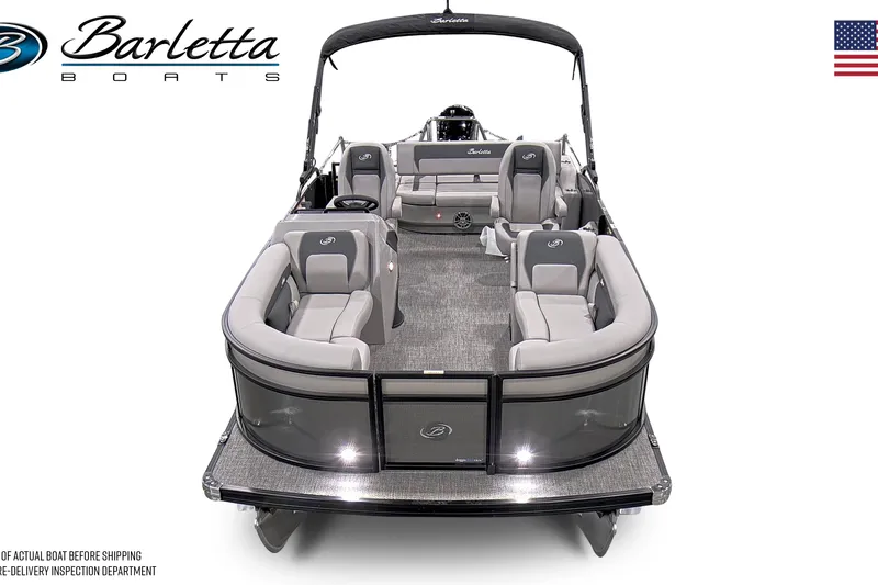 Slide: The Image of 2026 Barletta ARIA 22UC pontoon boat with luxurious seating and sleek design. - 5