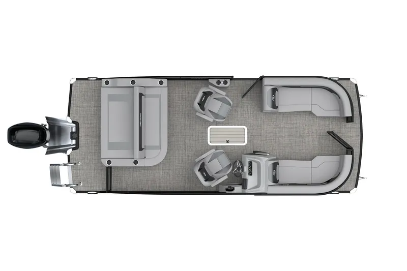 Slide: The Image of Manufacturer Provided Image: Top view of 2026 Barletta ARIA 22UC pontoon boat layout with seating and helm. - 7
