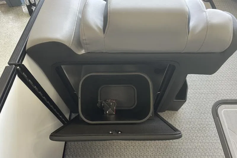 Slide: The Image of Evotti 723QL 2026 model seat with storage compartment open, showcasing interior space. - 16