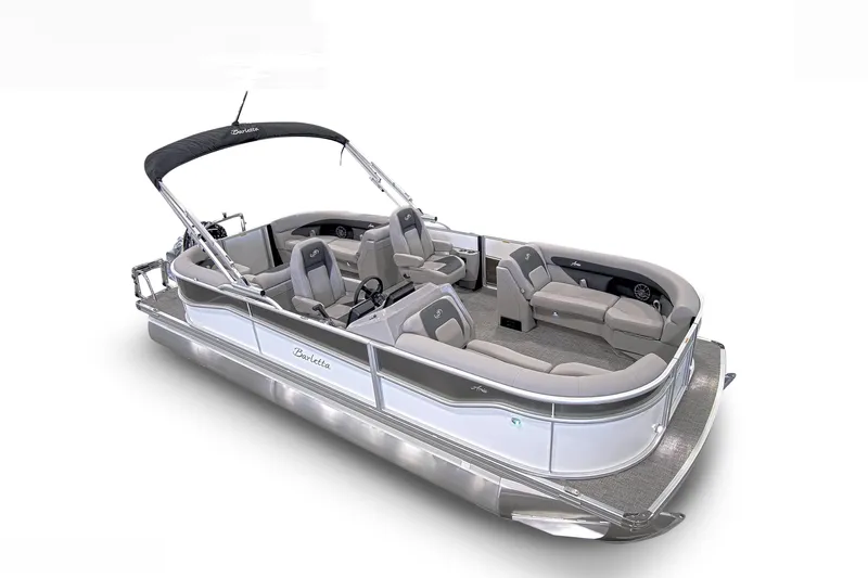 Slide: The Image of 2026 Barletta ARIA 22QC pontoon boat with sleek design and spacious seating. - 4
