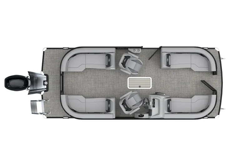 Slide: The Image of Manufacturer Provided Image: Top view of 2026 Barletta ARIA 22QC pontoon boat layout with seating and helm. - 7