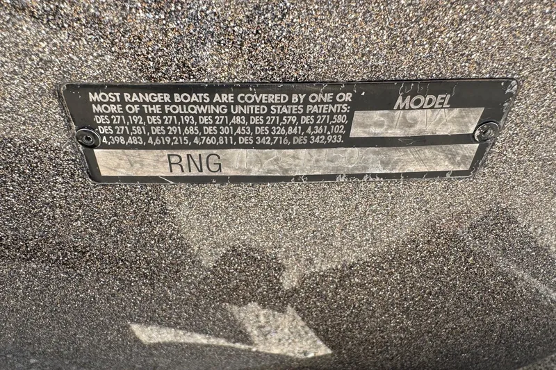 Slide: The Image of 2006 Ranger 519SVX Comanche model plate with patent information. - 13