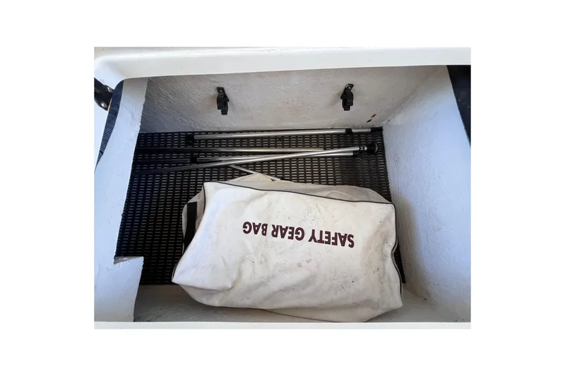 Slide: The Image of Safety gear bag in 2006 Chaparral 246 SSi boat storage compartment. - 23