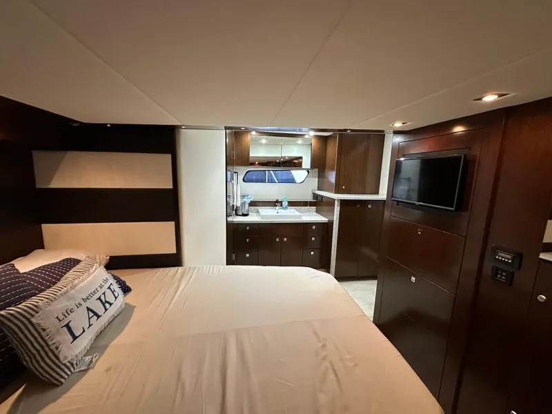 Slide: The Image of Luxurious interior of 2012 Cruisers Yachts 48 Cantius with modern amenities. - 14