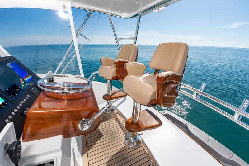 Slide: The Image of Luxurious helm of 2024 Albemarle Spencer Edition on open sea. - 17