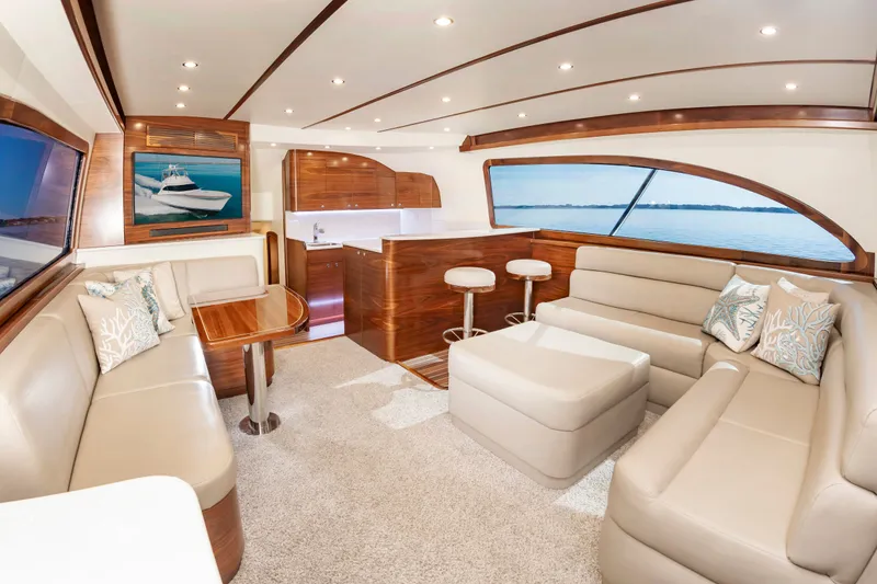 Slide: The Image of Luxurious interior of the 2024 Albemarle Spencer Edition yacht. - 19