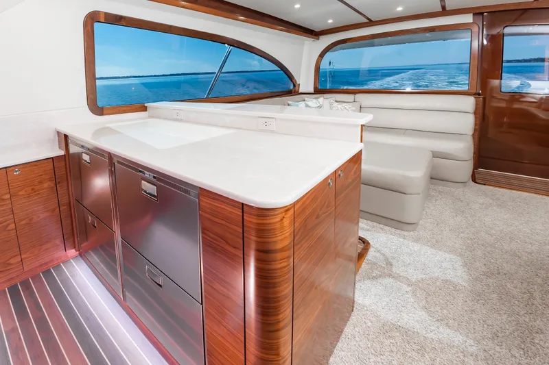 Slide: The Image of Luxurious interior of the 2024 Albemarle Spencer Edition yacht. - 24