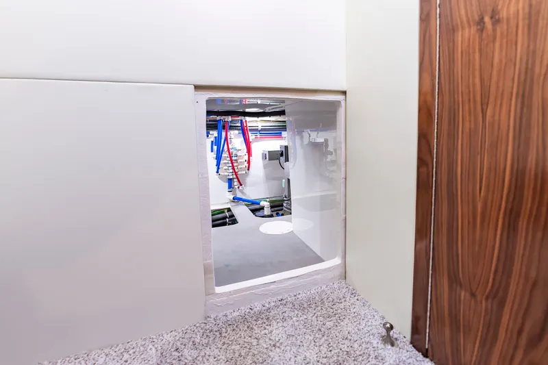 Slide: The Image of Interior of 2024 Albemarle Spencer Edition with access to technical components. - 34