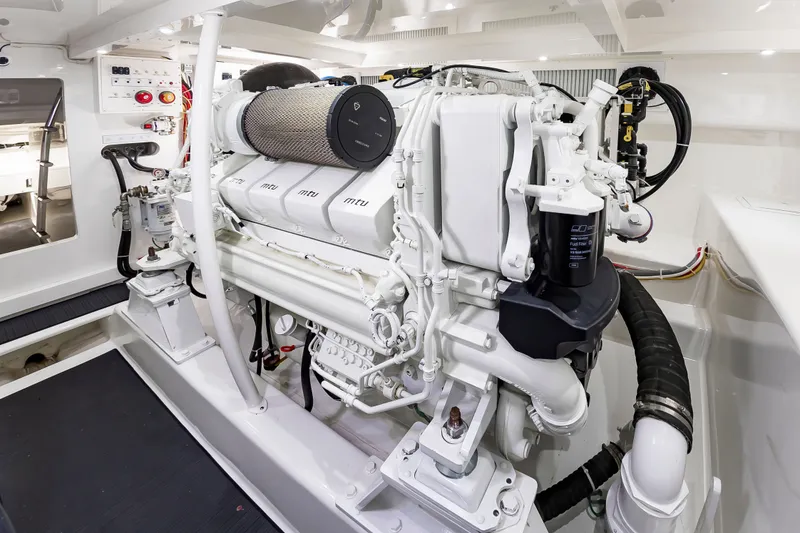 Slide: The Image of 2024 Albemarle Spencer Edition engine room with MTU engine. - 45