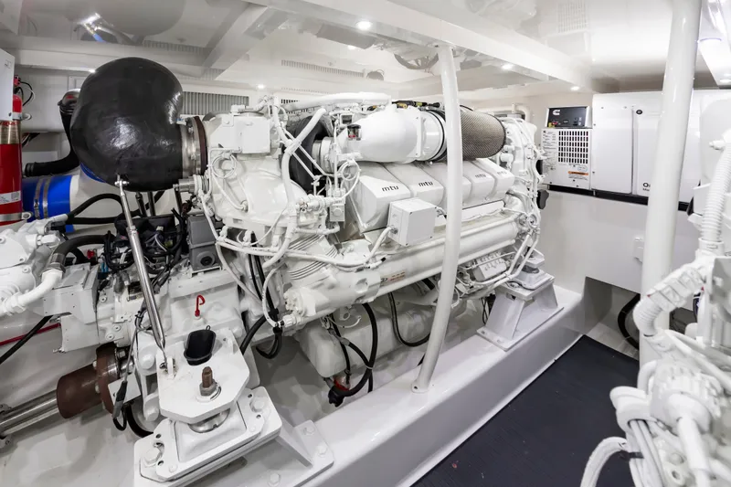 Slide: The Image of Engine room of the 2024 Albemarle Spencer Edition boat. - 46