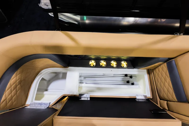 Slide: The Image of Luxurious seating and storage on 2026 Godfrey Monaco 255 Sun Deck boat. - 10