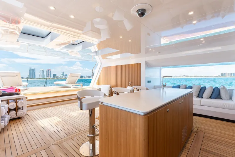Slide: The Image of Luxurious interior of 2024 Mangusta Oceano 44 yacht with ocean view and modern amenities. - 30