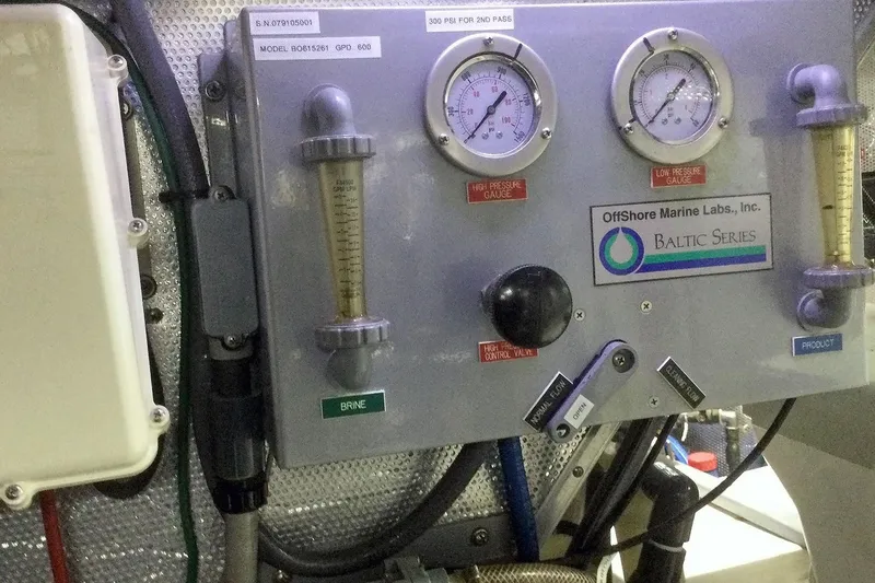 Slide: The Image of Control panel of Offshore Marine Labs Baltic Series on 2001 Nordhavn 46 yacht. - 62