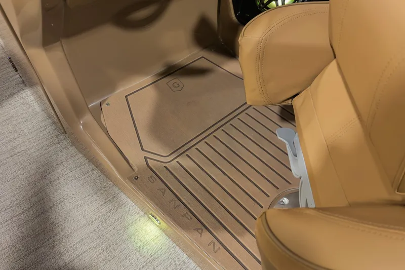 Slide: The Image of Luxury interior of 2026 Godfrey SanPan 25' Split Bench Co-Captain boat. - 27