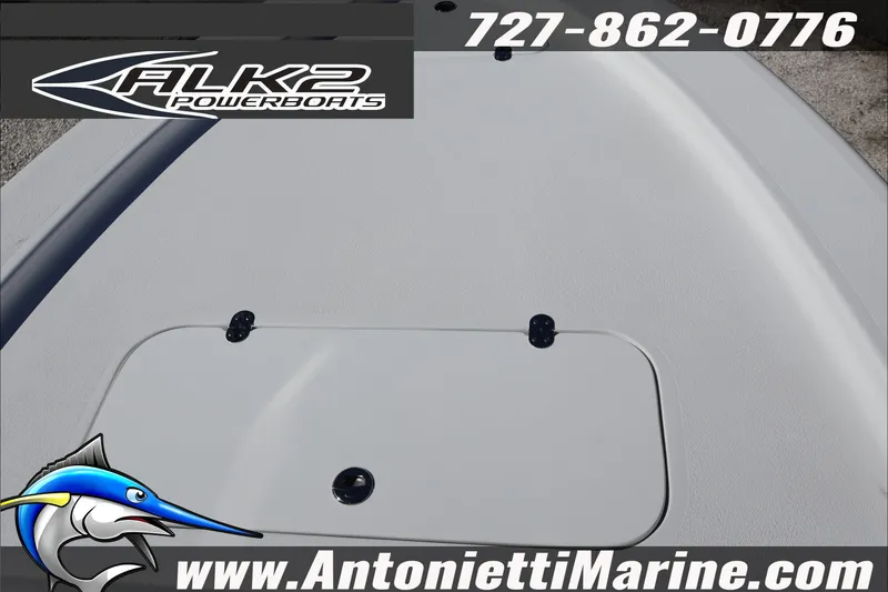 Slide: The Image of 2026 ALK2 Powerboats 17HS deck, featuring logo and contact details for Antonietti Marine. - 20