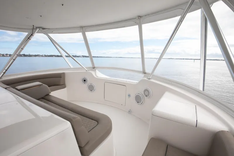 Slide: The Image of Luxurious interior of 2007 Viking 68 Convertible yacht with panoramic ocean view. - 20