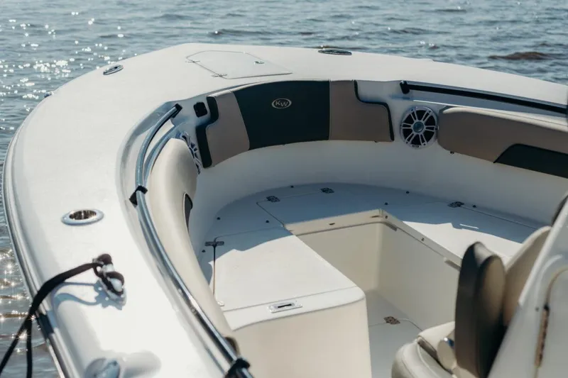 Slide: The Image of Manufacturer Provided Image: 2025 Key West 260 Center Console boat interior with seating and ocean view. - 27