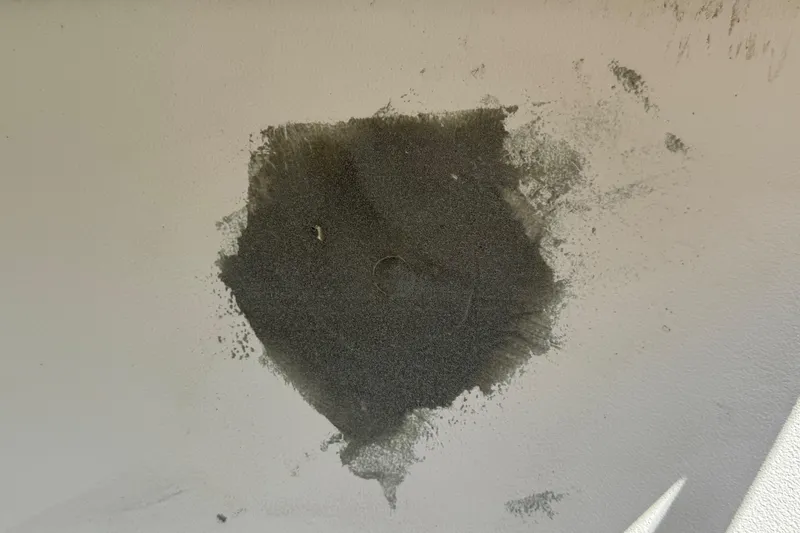 Slide: The Image of Damaged area on 2002 Sport-Craft 3150 Sportfish boat hull. - 68