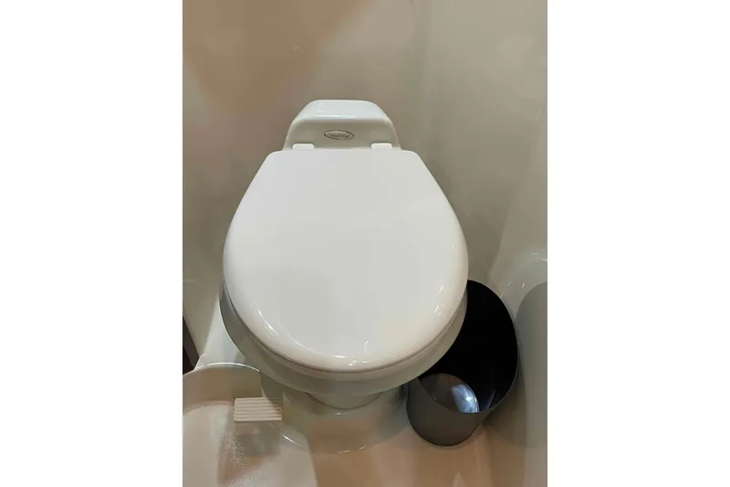 Slide: The Image of Luxurious bathroom in 2005 Sea Ray 420 Sedan Bridge yacht with modern amenities. - 27