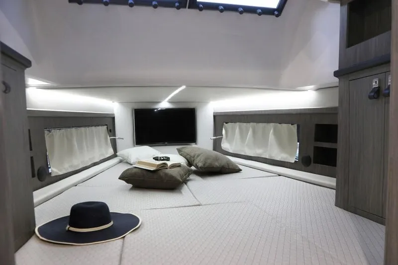 Slide: The Image of Luxurious interior cabin of 2026 Ranieri Cayman 45.0 Executive yacht with modern amenities. - 11