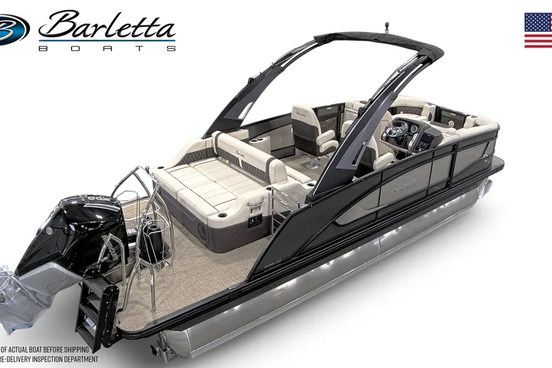 Slide: The Image of 2026 Barletta Lusso 23UCA pontoon boat with luxurious seating and sleek design. - 10