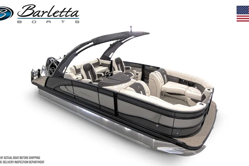 Slide: The Image of 2026 Barletta Lusso 23UCA pontoon boat with luxurious seating and sleek design. - 11