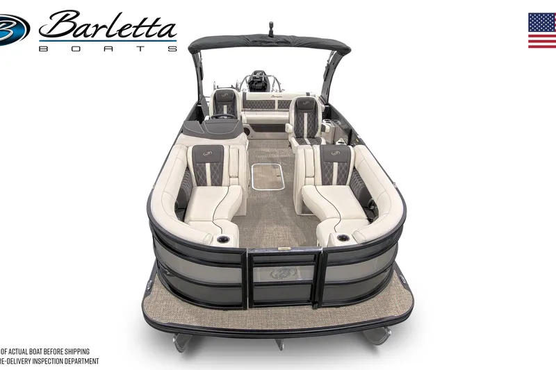 Slide: The Image of 2026 Barletta Lusso 23UCA pontoon boat with luxurious seating and sleek design. - 12