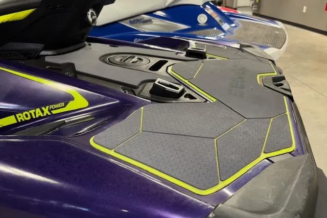 Slide: The Image of 2021 Sea-Doo RXT-X 300 jet ski with Rotax power, close-up of deck and footrests. - 5